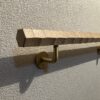 栗の木　六角形の手摺り　L字型真鍮金具付き　横使い　ちょうなはつり仕上げ　60cm〜120cm